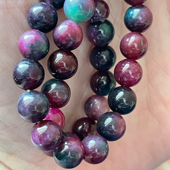 Natural Ruby and Zoisite site 8mm bracelet Men’s sizes - Picture 3 of 9